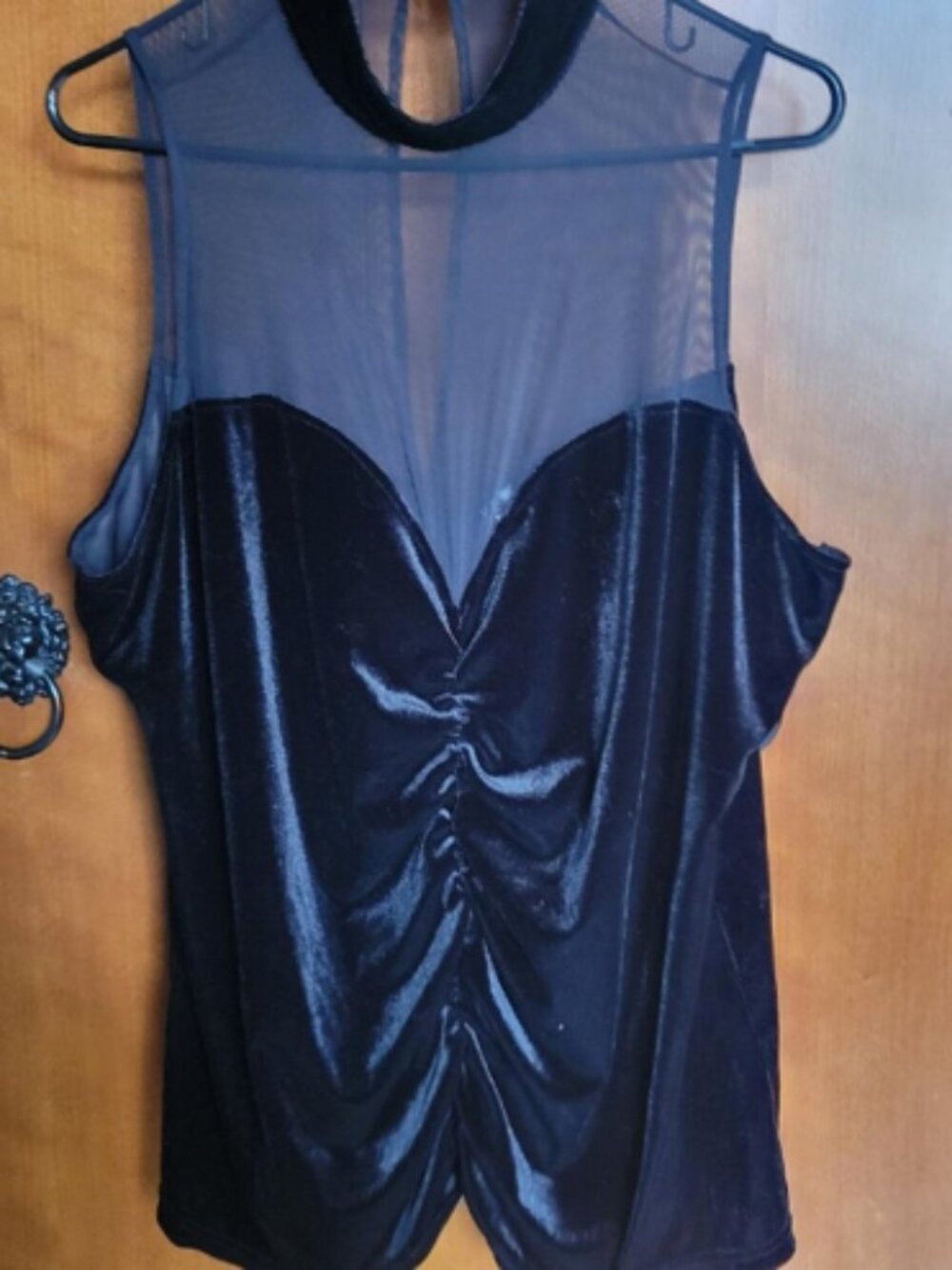 Venus Black Velvet Dress  Shirt